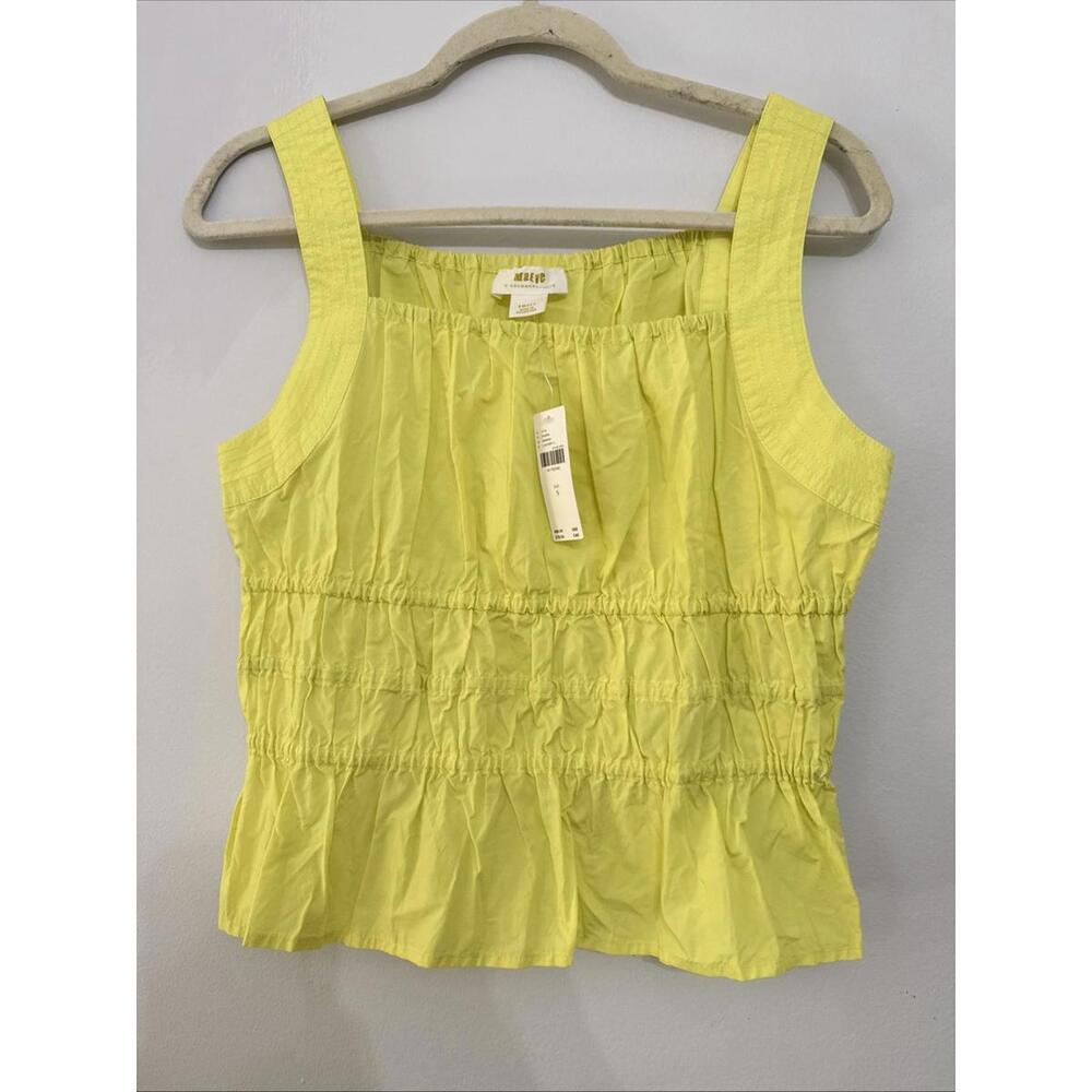 NWT Anthropologie Maeve 100% Cotton Neon Yellow Tank